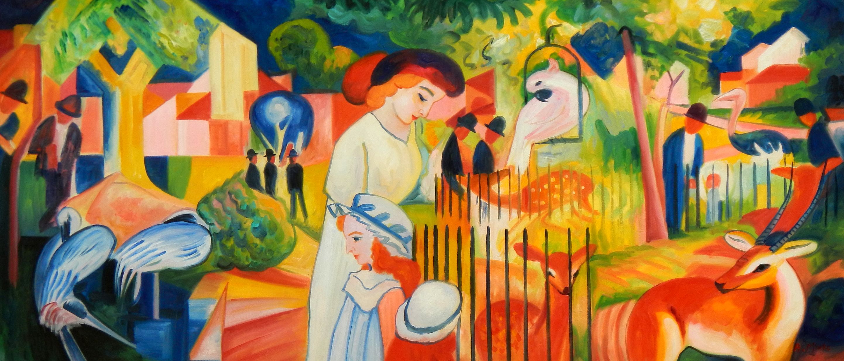 August Macke Grosser Zoologischer Garten T96937 75x180cm Olbild